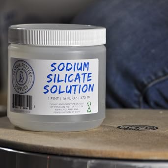 Penguin Pottery - Sodium Silicate for Pottery, Deflocculant, Liquid Glass, Liquid Sodium Silicate, Waterglass, Silica Water, Sodium Silicate Water Glass, High Temperature Sealant (16 fl.oz | 473 ml)
