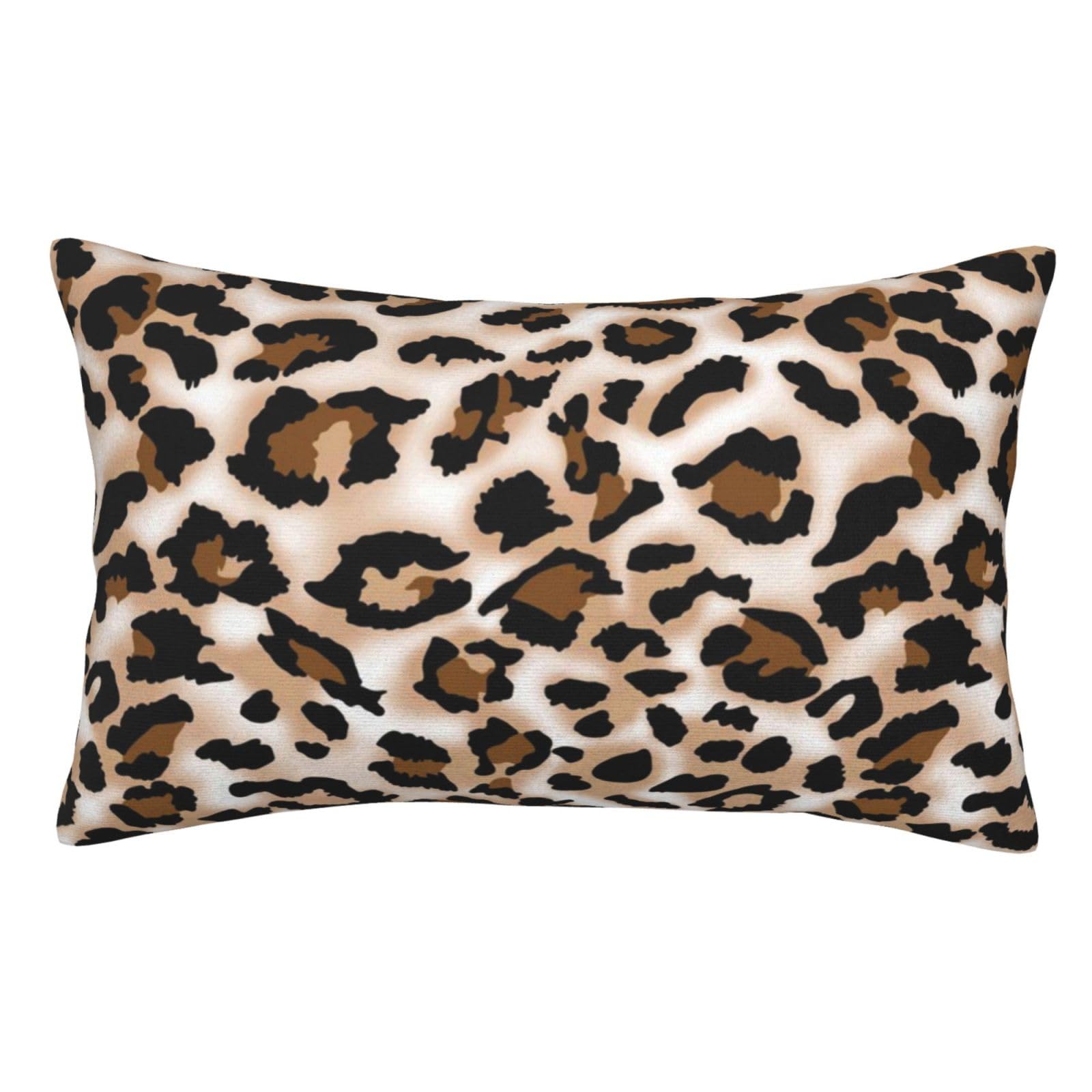 Soft Plush Pillow Cover For Sofa & Bed, Leopard Print, Standard Furry Throw Pillow Case 35x50 cm, Decorative Cushion Cover For Bedroom Living Room Decor, Hidden Zipper Pillowcases For All Seasons