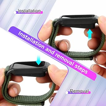 ナイロン腕時計バンド Xiaomi Smart Band 9 Active/Redmi Band 3対応 調節可能 通気性 スポーツループ リストバンド 交換用ストラップ レディース メンズ