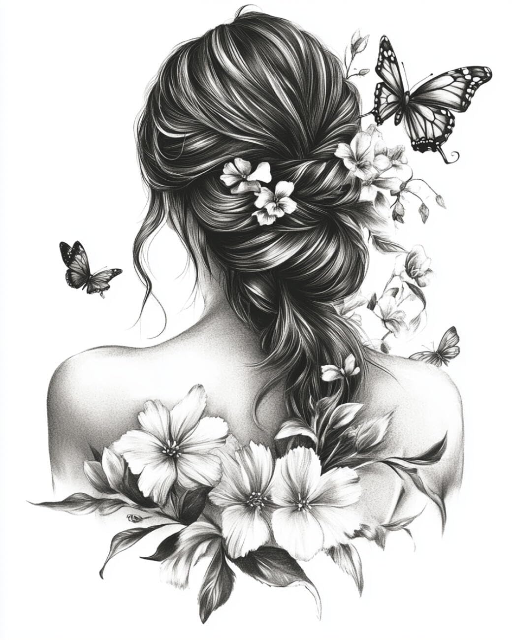 RKFLGEW 14CT Stamped Cross Stitch Kit Woman and Butterfly Cross Stitch Kits Embroidery Starter Set for Beginners DIY Home Decoration 40x50cm