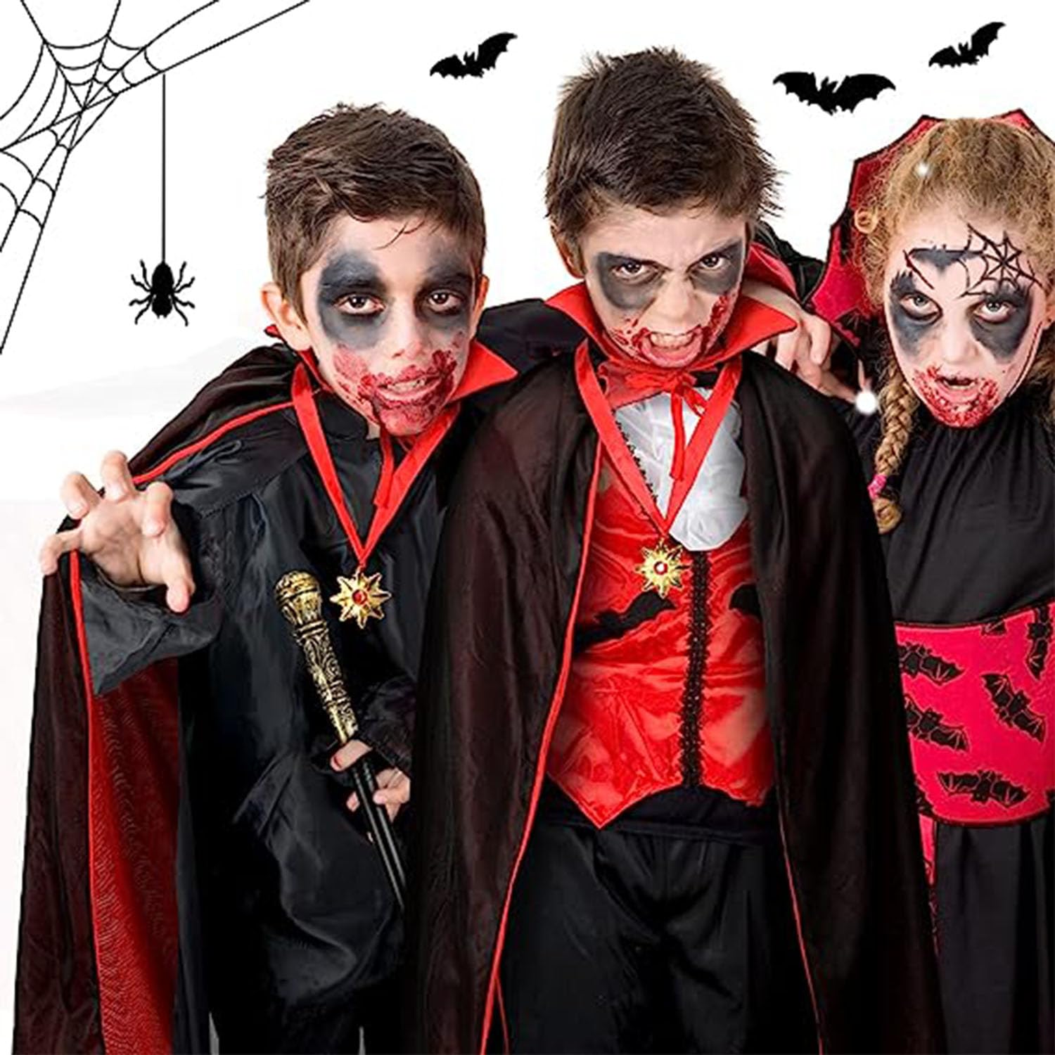 Cape De Vampire À Capuche, Cape Réversible Noire Et Rouge pour Bal Masqué, Fête d'halloween À La Maison(120 CM Cape De Vampire À Capuche, Cape Réversible Noire Et Rouge pour Bal Masqué, Fête d'halloween À La Maison(120 CM