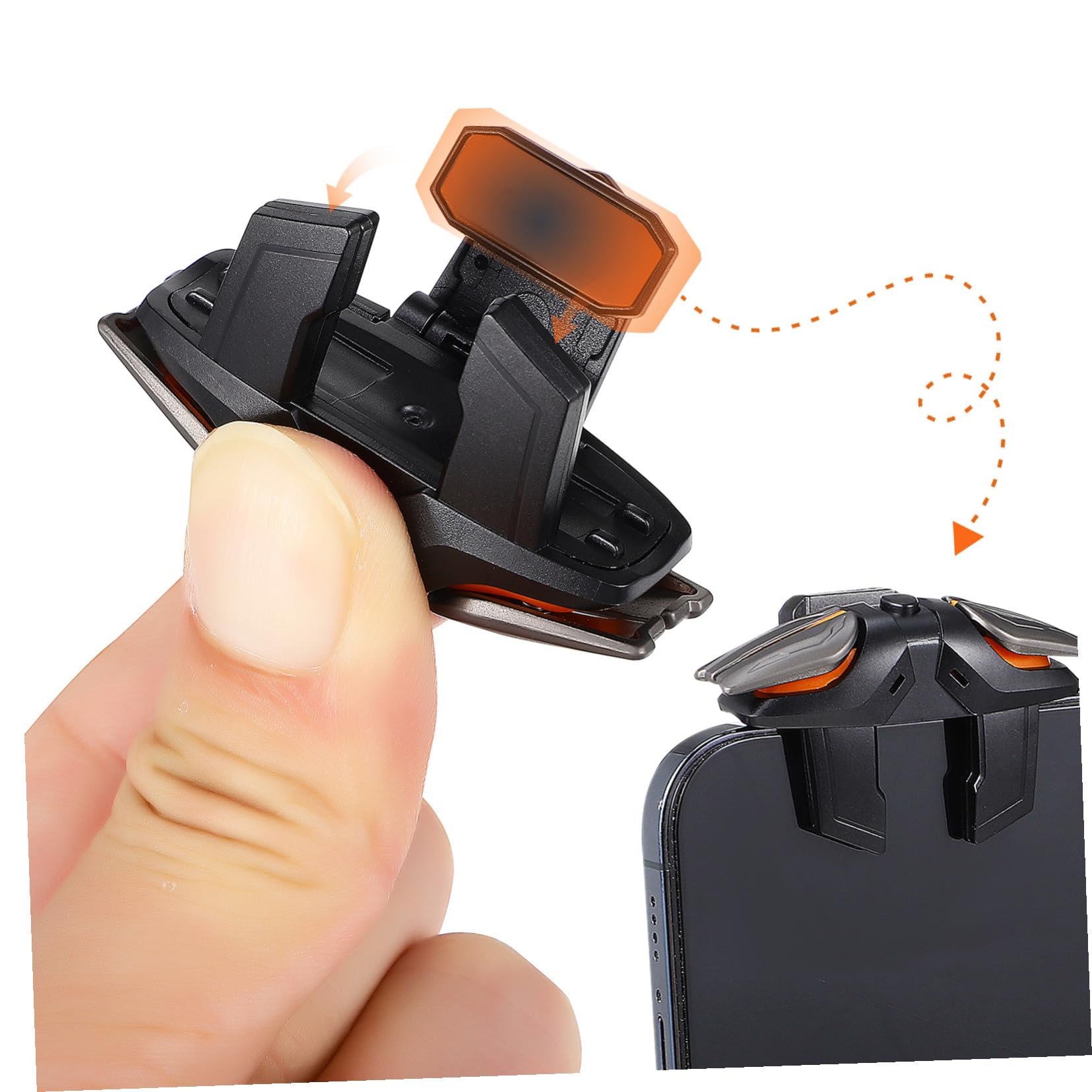 Gatuida Controller di Gioco Mobile Ergonomico in Abs con Guanti e Cavo di Ricarica, Set ad Alta Sensibilità per Smartphone e Giochi Mobili
