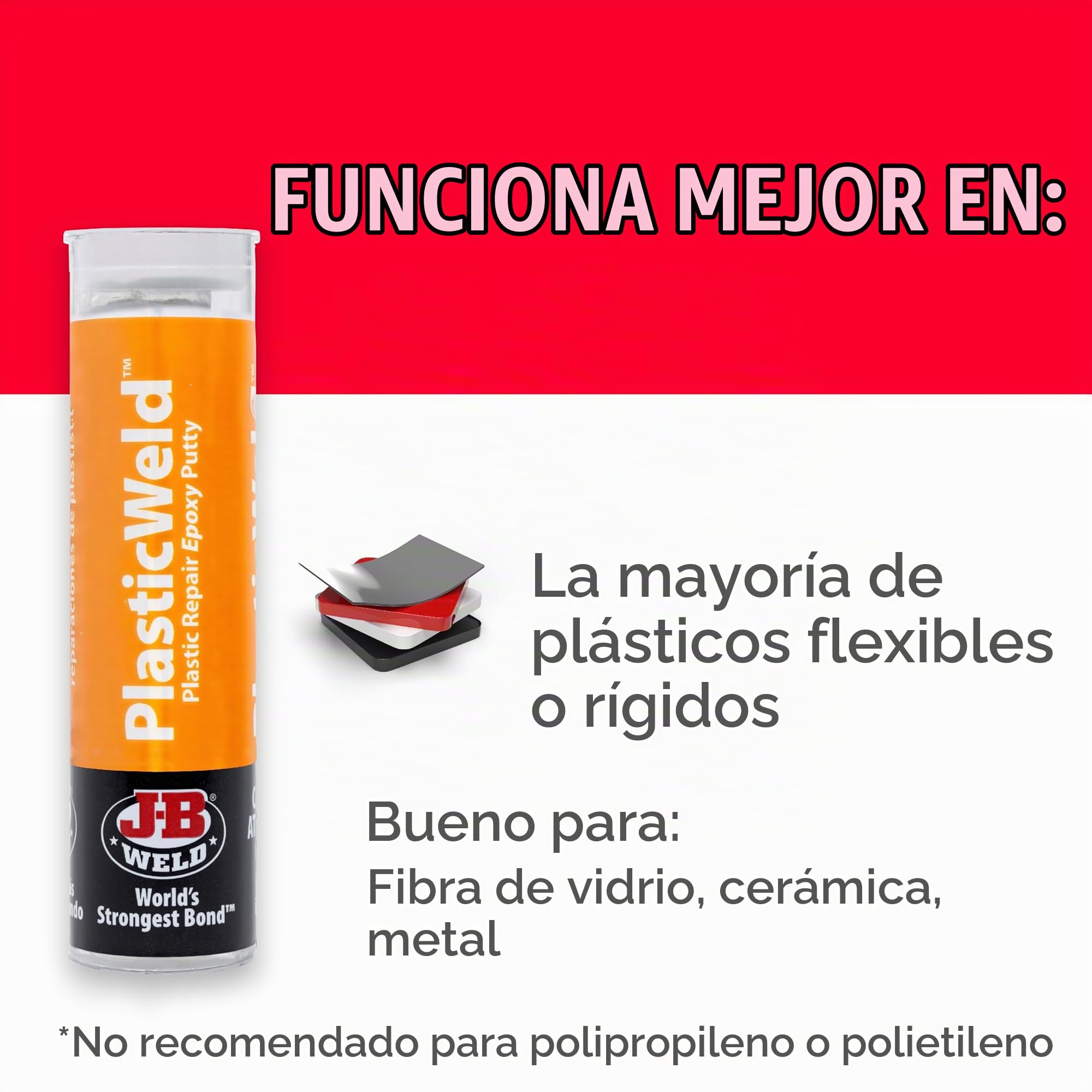 J-B PlasticWeld Epoxy Putty 8237 - Adhesivo epoxi para metal