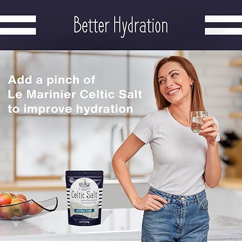 Miniatura 8 de Le Marinier Sal marina francesa extra fina, 8.81 onzas  0.6 libras. Sal celta orgánica, 100% natural, rica en minerales, sin refinar, cosechada a