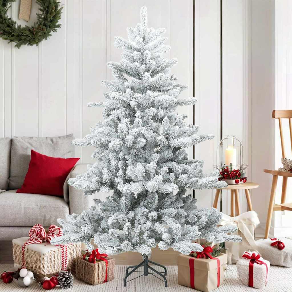 Künstlicher Weihnachtsbaum, Weiß, 150 cm, PVC und Stahl, mit Ständer