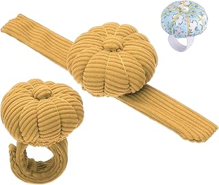 PATIKIL Alfiletero De Muñeca con Forma De Calabaza, Alfiletero con Anillo De Correa Elástica Portátil para Almacenamiento De Agujas De Bordado para Tejer Manualidades, Amarillo