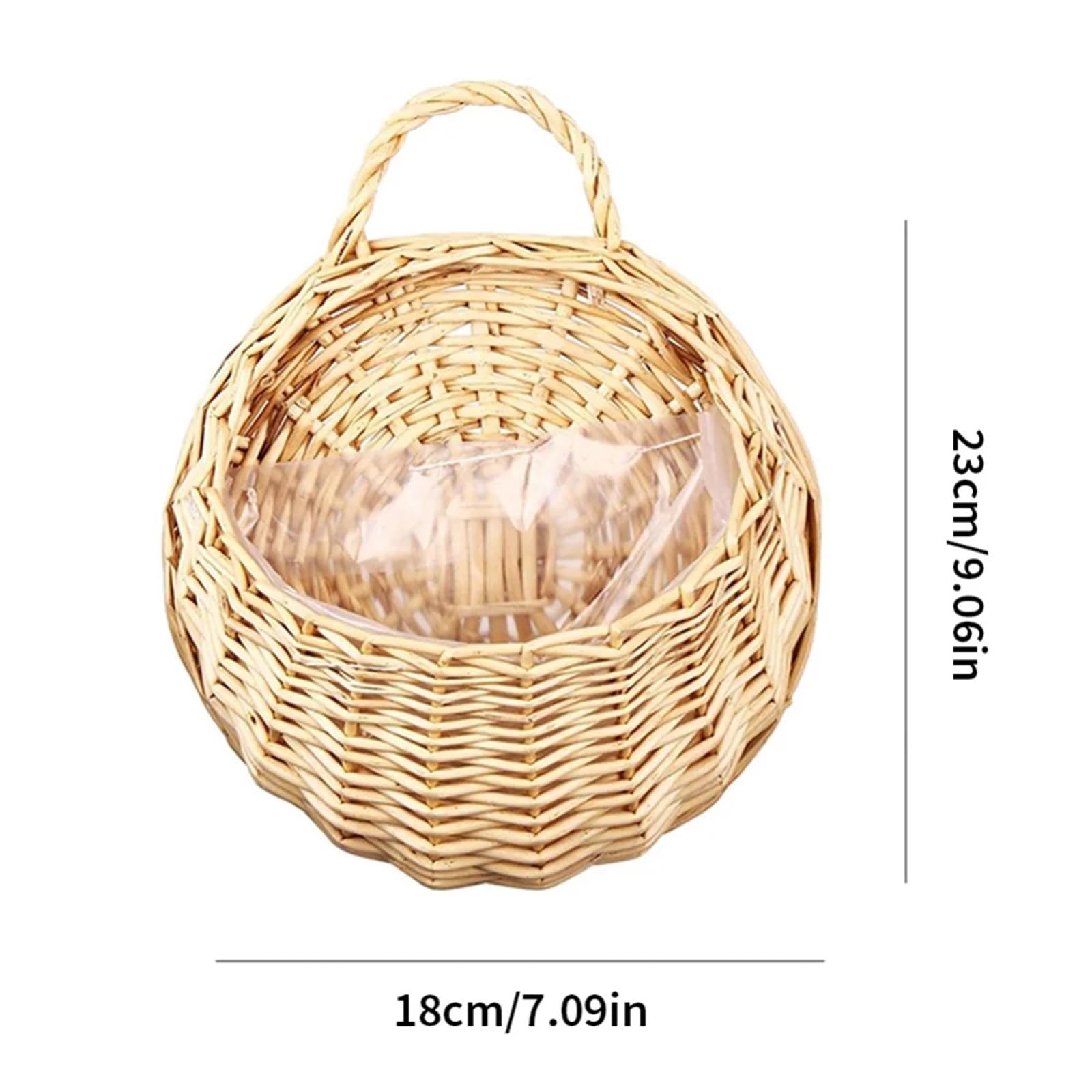 Pots de Fleurs Tressés 3 pièces à la Main en Osier tissé Panier Suspendu tenture Murale jardinière Fleur Panier en Osier Panier en rotin for la décoration intérieure Jardin Mariage(B-S)