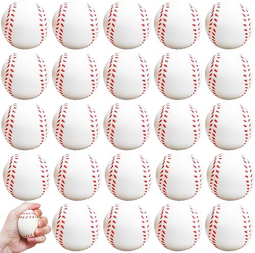 24 pelotas de béisbol antiestrés, mini pelota de béisbol de espuma para apretar de 2.5 pulgadas, pelota deportiva relajante para recuerdos de