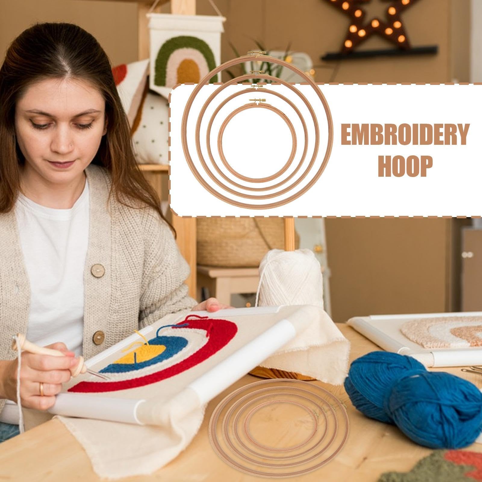 Stickrahmen Set 4-tlg. - Verstellbare Holzrahmen Für Stickerei & Basteln