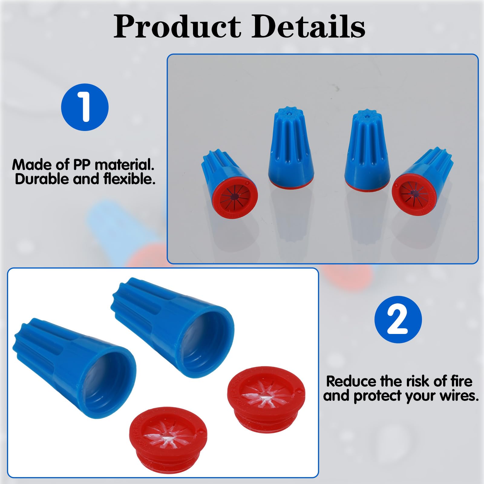 50Pcs Waterproof Wire Nut Connectors – Silicone Electrical Twist Caps For 12-22 AWG – Ideal For Landscape Lighting, Irrigation Valves & Outdoor Splices (0.47 X 0.87 In)