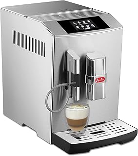 Acopino Modena One Touch Machine à café automatique avec système de lait, cappuccino et expresso sur simple pression d'un bouton, boîtier en acier inoxydable, écran tactile couleur