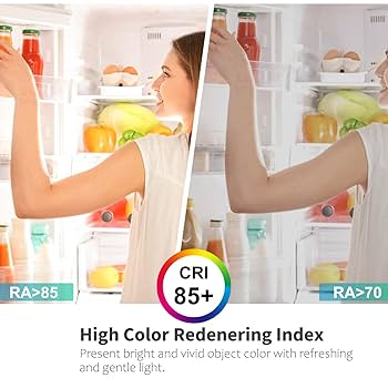 LED Refrigerator Light Bulb, 40W Equivalent, A15 E26 Medium Base, Non- Dimmable 5W 450 Lumens Daylight White 5000K, Waterproof Bulbs For Fridge Freezer Ceiling Fan (2 Pack