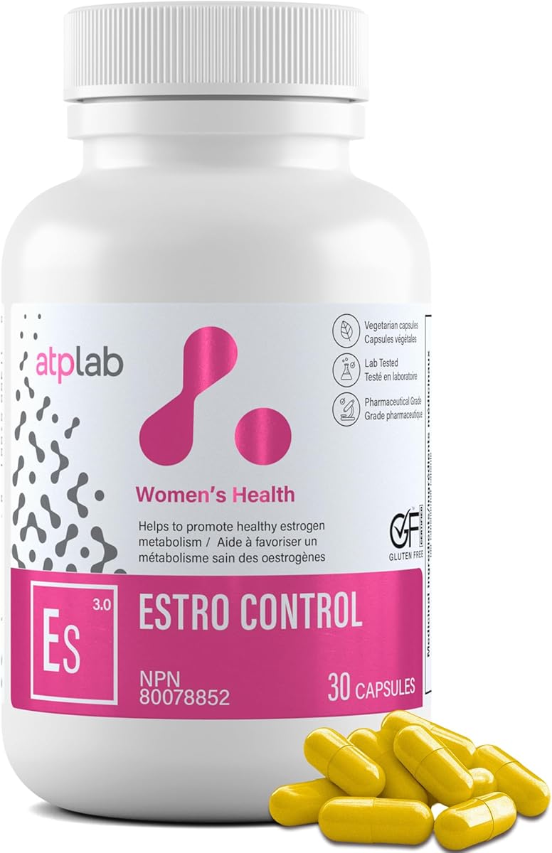 ATP LAB ATP LAB Estro Control 30 Veg Caps 30-Day Supply, Features DIM, Turmeric Extract & Resveratrol, Daily Supplement for Women, Supports Everyday Wellness, Balance & Comfortable Monthly Routine, Lab Tested