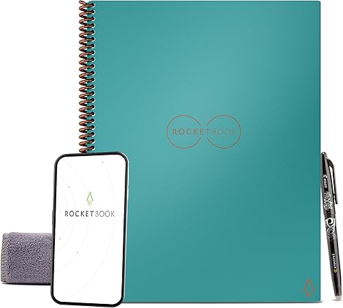 Miniatura 15 de Rocketbook Core - Cuaderno inteligente reutilizable, páginas rayadas para la escuela, el trabajo y proyectos creativos, tamaño carta de 8.5 x 11,