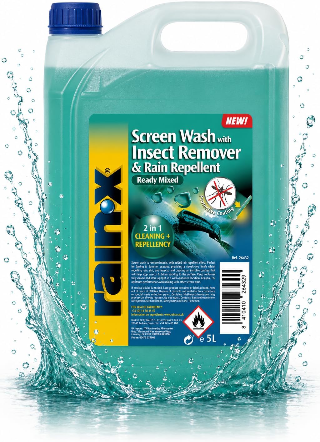 RTU Summer Screenwash with Insect Remover & Rain Repellent - 5L