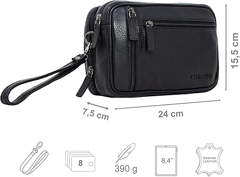 STILORD Nero herenpolstertas met dubbele kamer Vintage handtas voor 8,4 inch tabletten ideaal voor reisfeestelijke heren handtas echt leer Kleur:ambra - cognac STILORD Nero herenpolstertas met dubbele kamer Vintage handtas voor 8,4 inch tabletten ideaal voor reisfeestelijke heren handtas echt leer Kleur:ambra - cognac