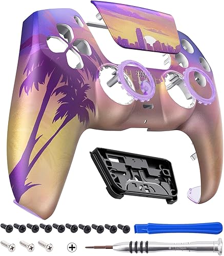 Vista 33 de eXtremeRate Luna Redesigned Front Shell Touchpad Compatible with ps5 Controller BDM-010 020 030 040 050, The 100 Cash Money Replacement Faceplate