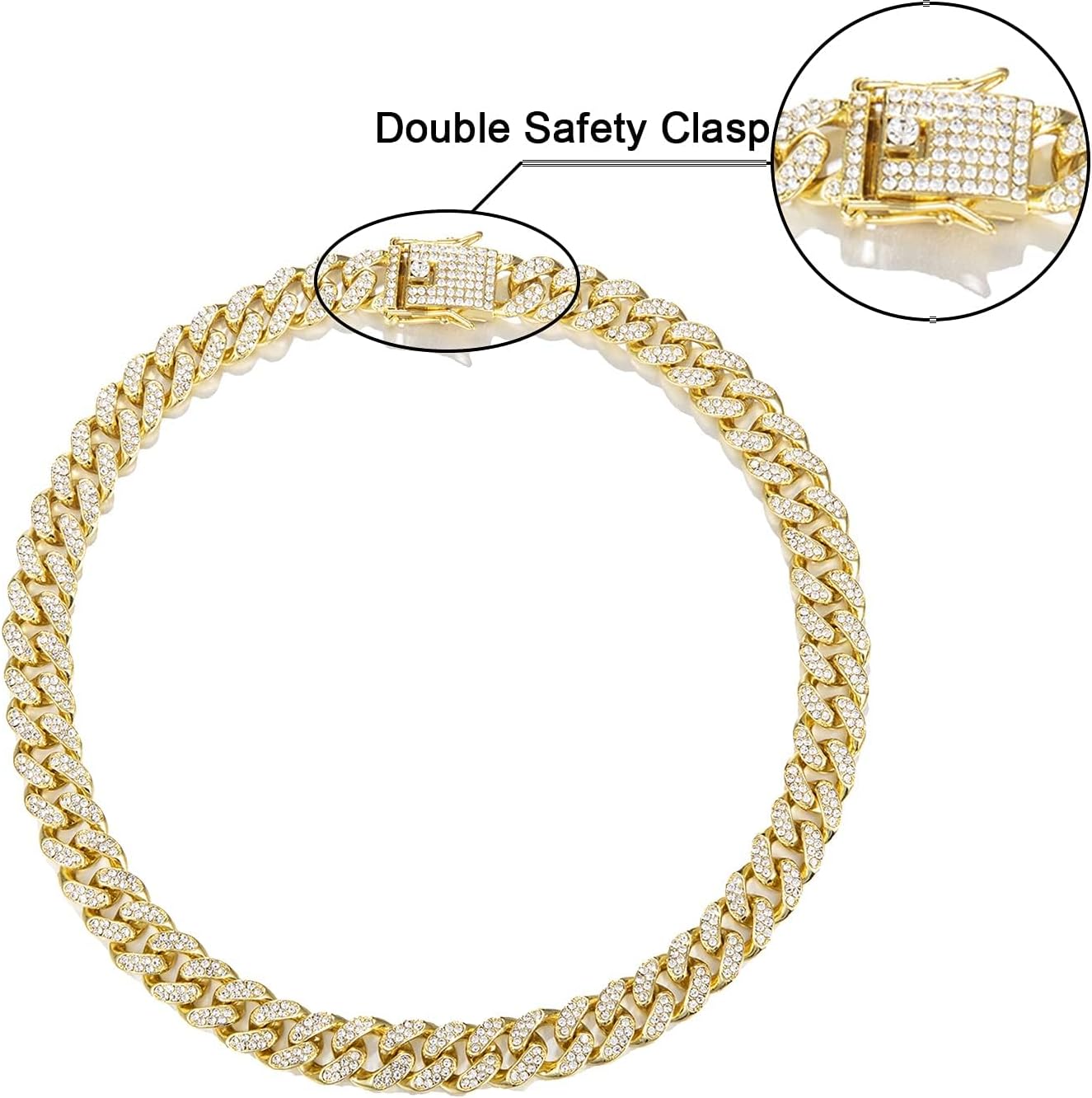 FEEL STYLE Mens Cuban Link Chain Gold Silver Plated Bling Miami Cuban Necklace Diamond Chain for Men 13MM Iced Out Hip Hop Jewelry 18-24inch - Image 4
