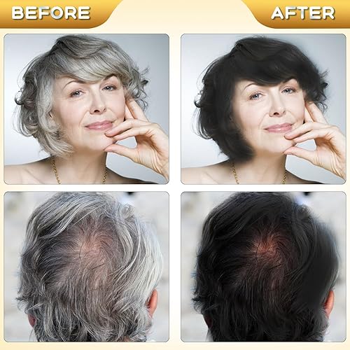 Miniatura 7 de GDRFNP Black Hair Dye Shampoo 3 en 1, champú con ingredientes herbarios, tinte para cabello negro para mujeres y hombres, champú de cobertura de