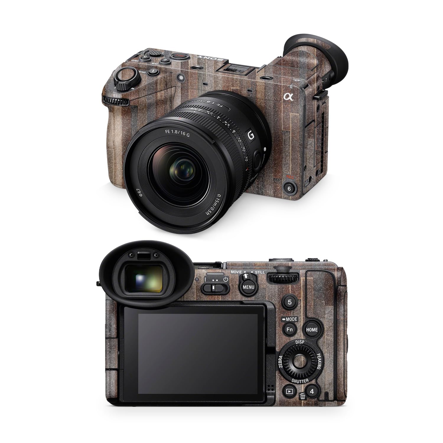 Glossy Glitter Camera Skin Compatible with Sony FX2 Digital Camera (2025) - Woody - Premium 3M Vinyl Protective Wrap Decal Cover - Easy to Apply | Crafted in the USA by MightySkins