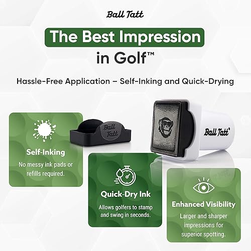 Miniatura 4 de Ball Tatt - Sello de pelota de golf, sello de pelota de golf, marcadores de sellos de pelotas de golf autoentintados, herramienta de marcado de