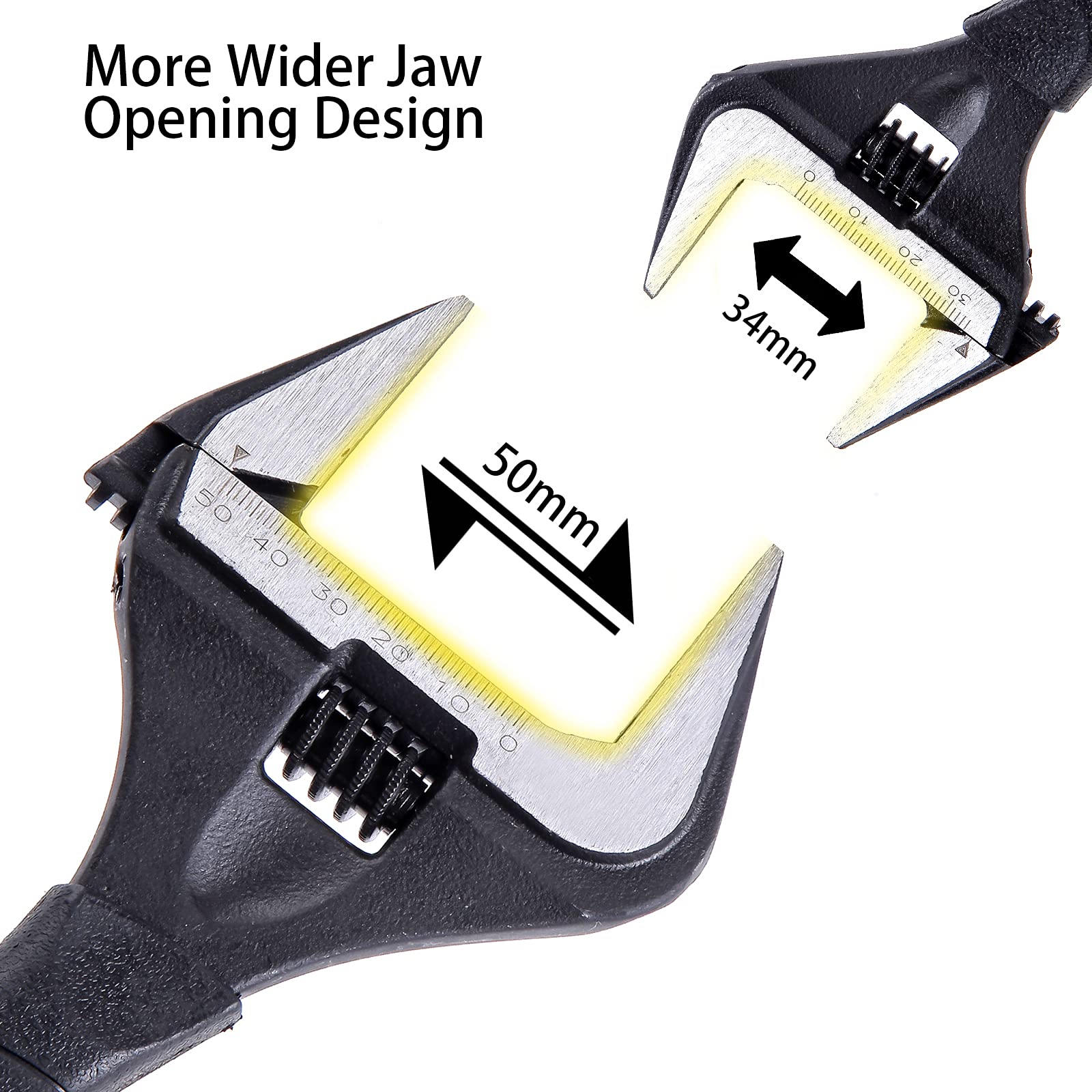 Juego de Llaves Ajustables Sharp-Tec, Llave Inglesa Ajustable de Boca Ancha, Herramientas de fontanería de Alta Resistencia para fontaneros, 6 pulgadas/165 mm y 10 pulgadas/265 mm