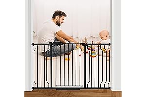 30" Tall Extra Wide Baby Gate for Metal Railing Stairs