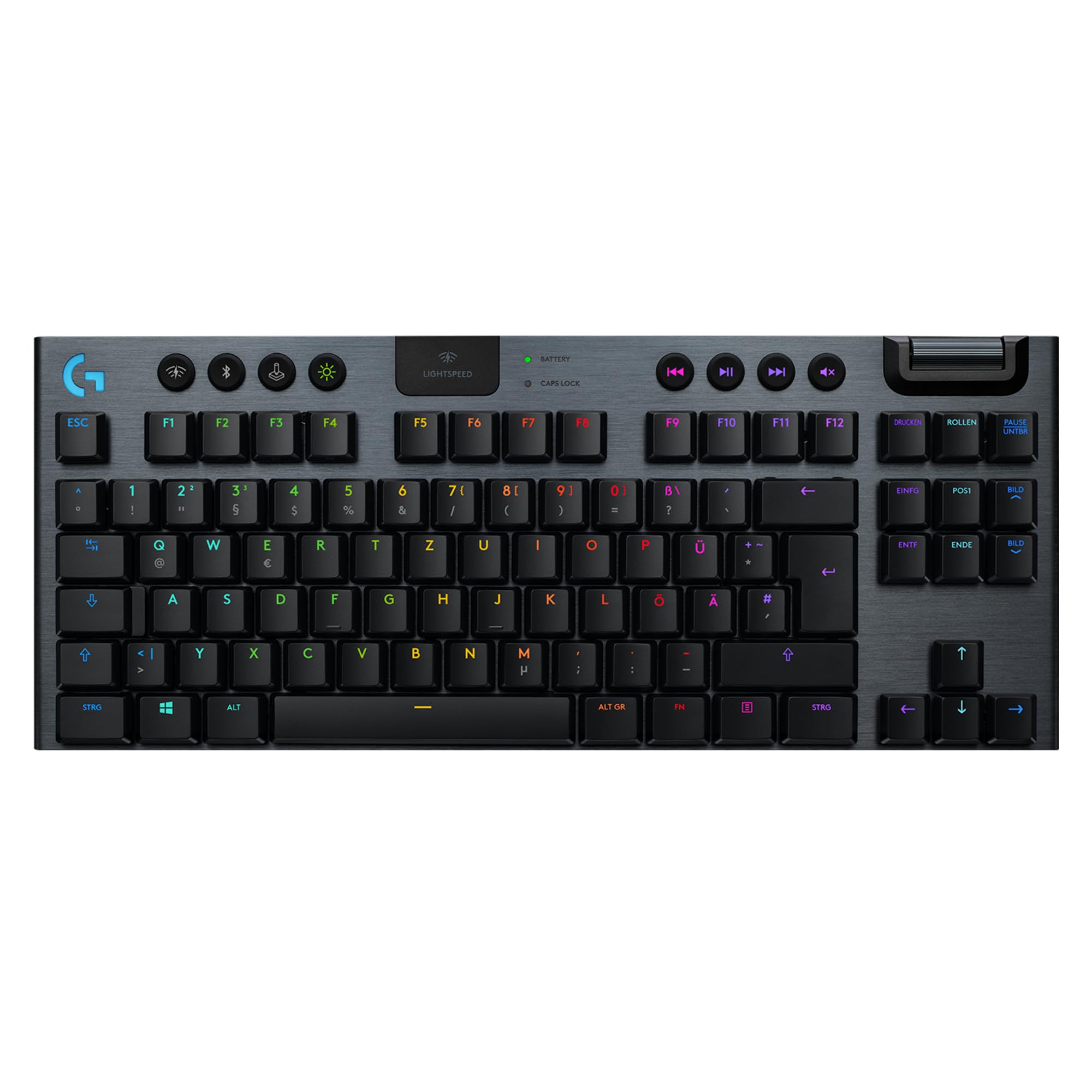 Logitech G915 TKL Tenkeyless LIGHTSPEED RGB Tastiera meccanica da gioco per PC portatile Switch a basso profilo, LIGHTSYNC RGB Wireless, funzione Bluetooth, nero