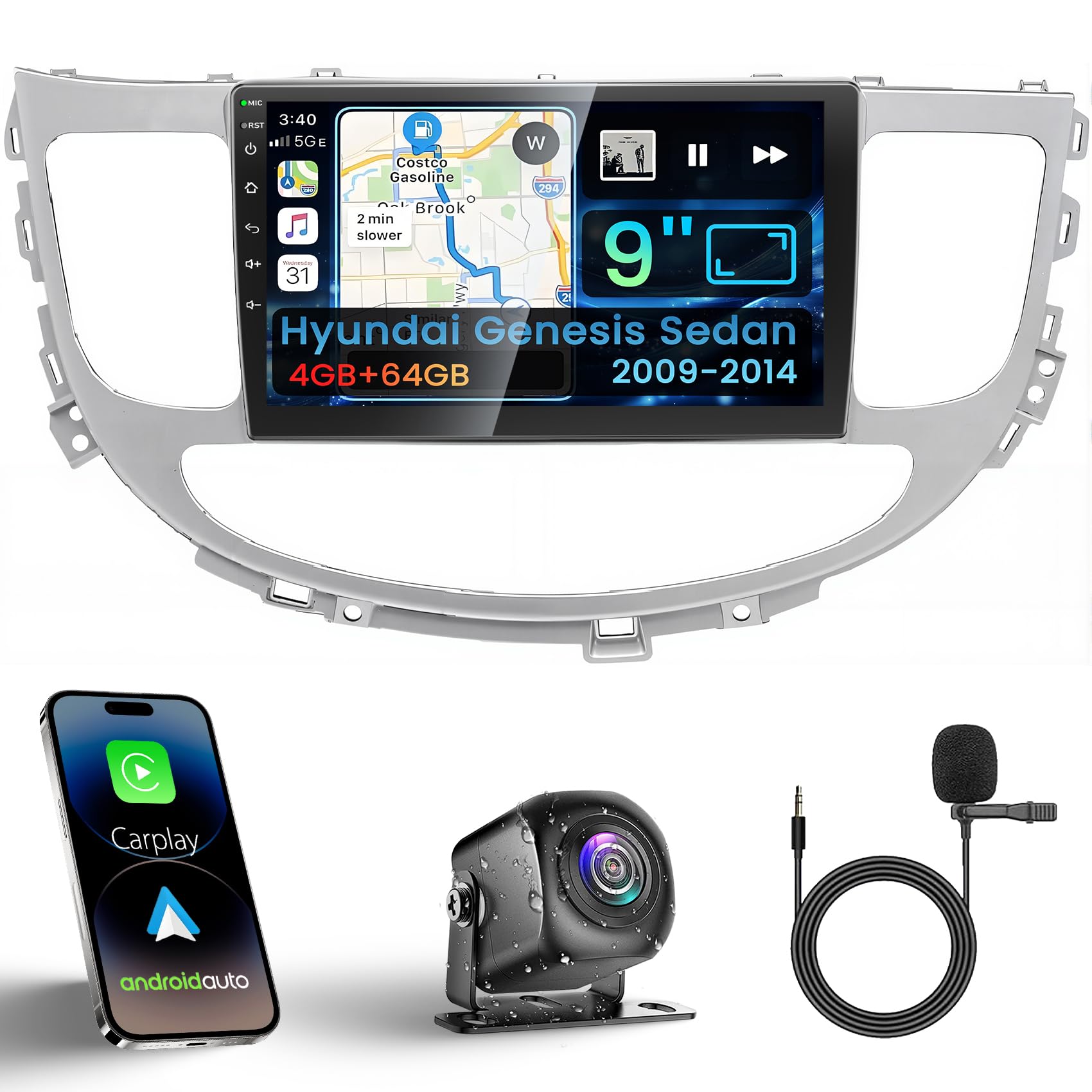 Amazon.com: Android 13 Car Stereo for Hyundai Genesis Sedan 2009