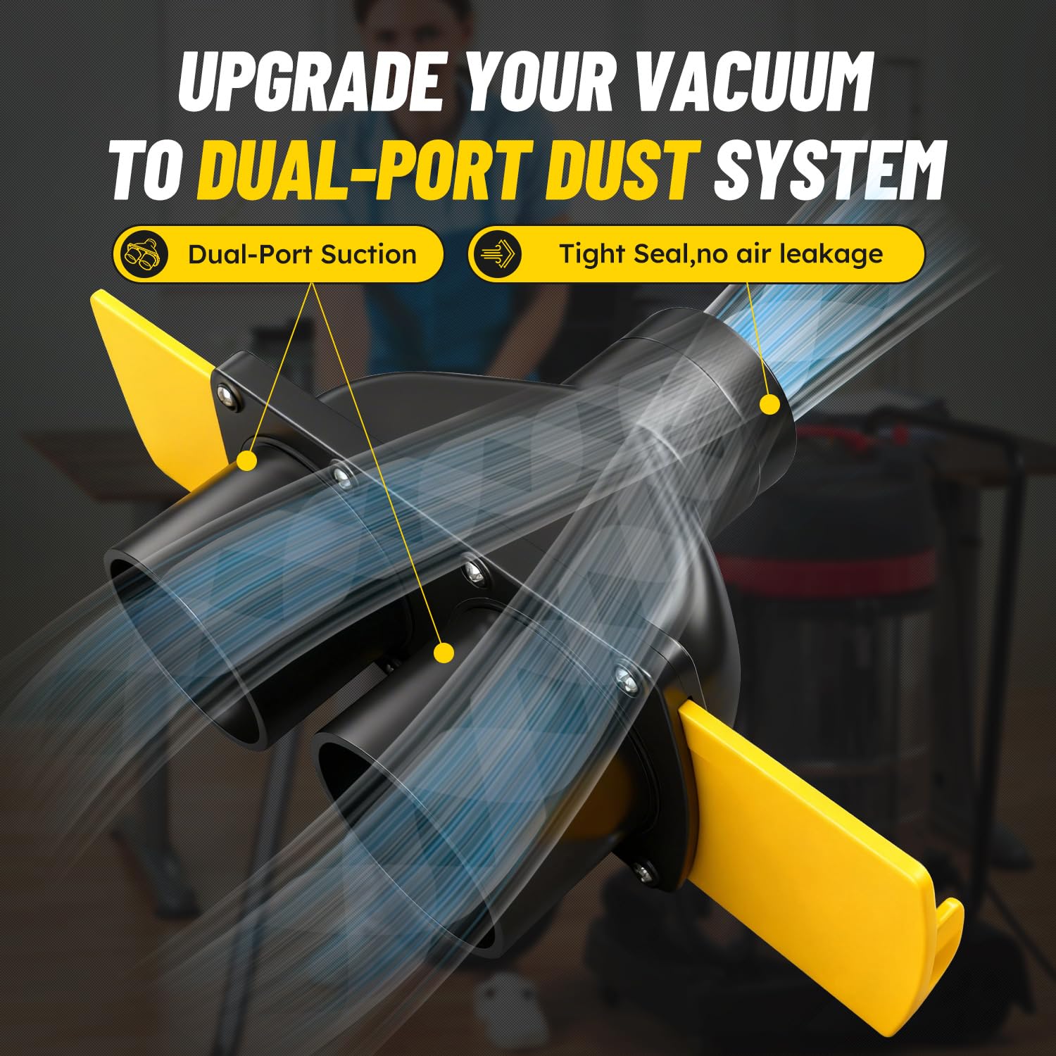 Dust Collection Fittings with Blast Gates - Dual Port -3