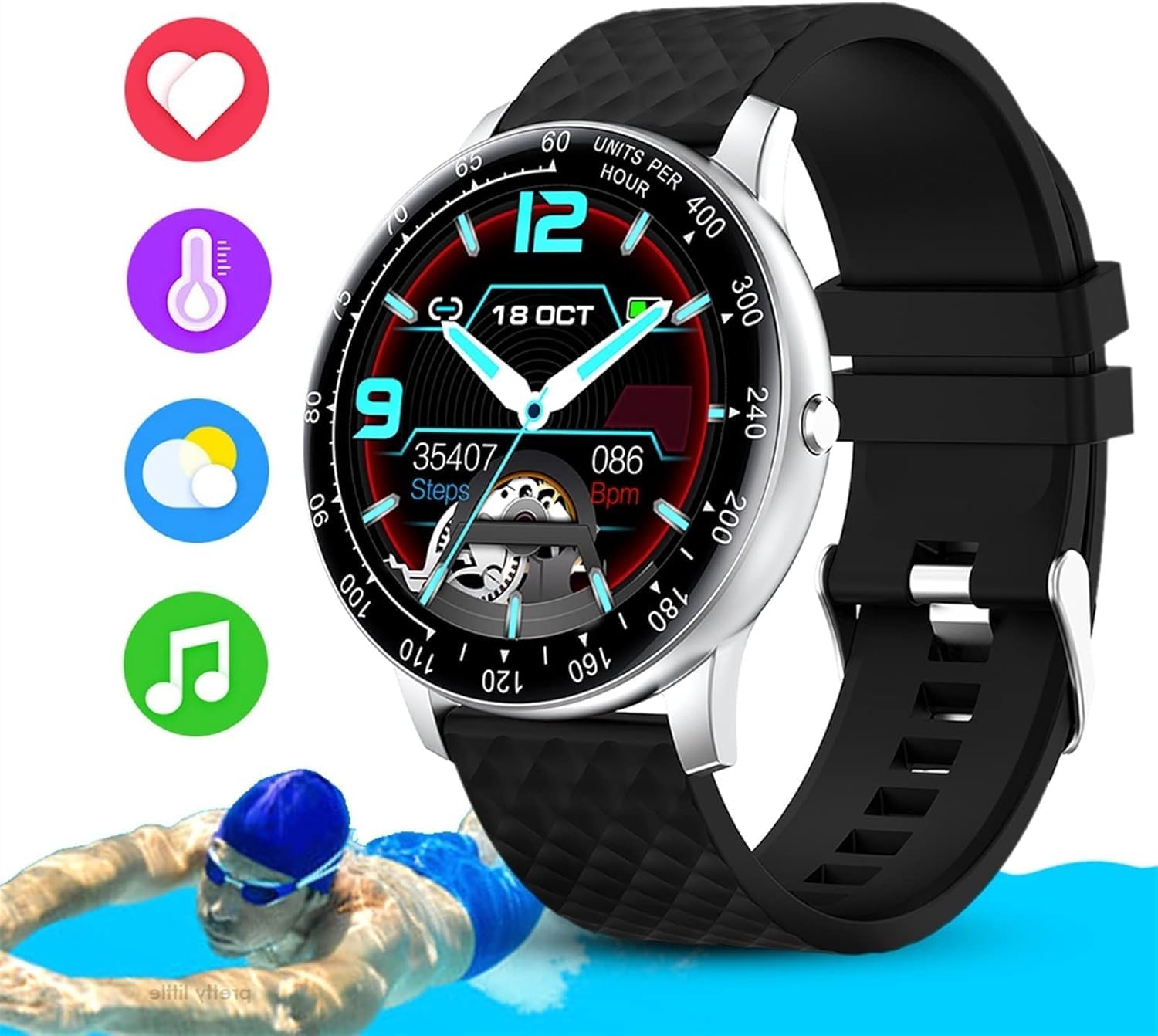 Inteligentny zegarek mężczyźni DIY Watchface w pełni dotykowy opaska monitorująca aktywność fizyczną tętno ciśnienie krwi kobiety Smartwatch licznik kalorii krokomierz, C, jeden rozmiar