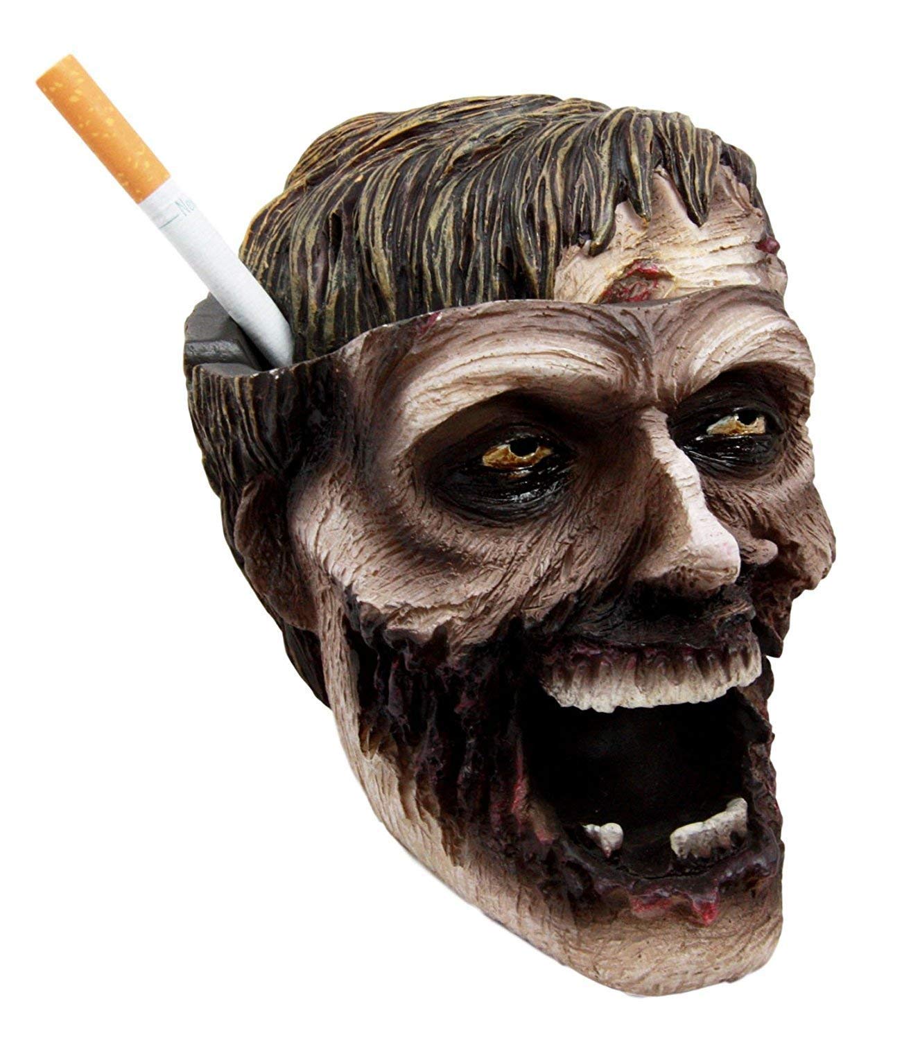 zombie cigarette Ebros Walking Dead Severed Zombie Head Lidded Cigarette Ashtray Figurine  Smoking Dead Decor Statue : Amazon.co.uk: DIY & Tools