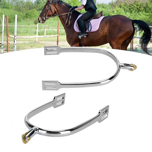 Foto 6 de 8 de Gatuxe Espuelas para Caballos, Espuelas para Botas de Equitación de Estilo Inglés para Competencia Ecuestre…