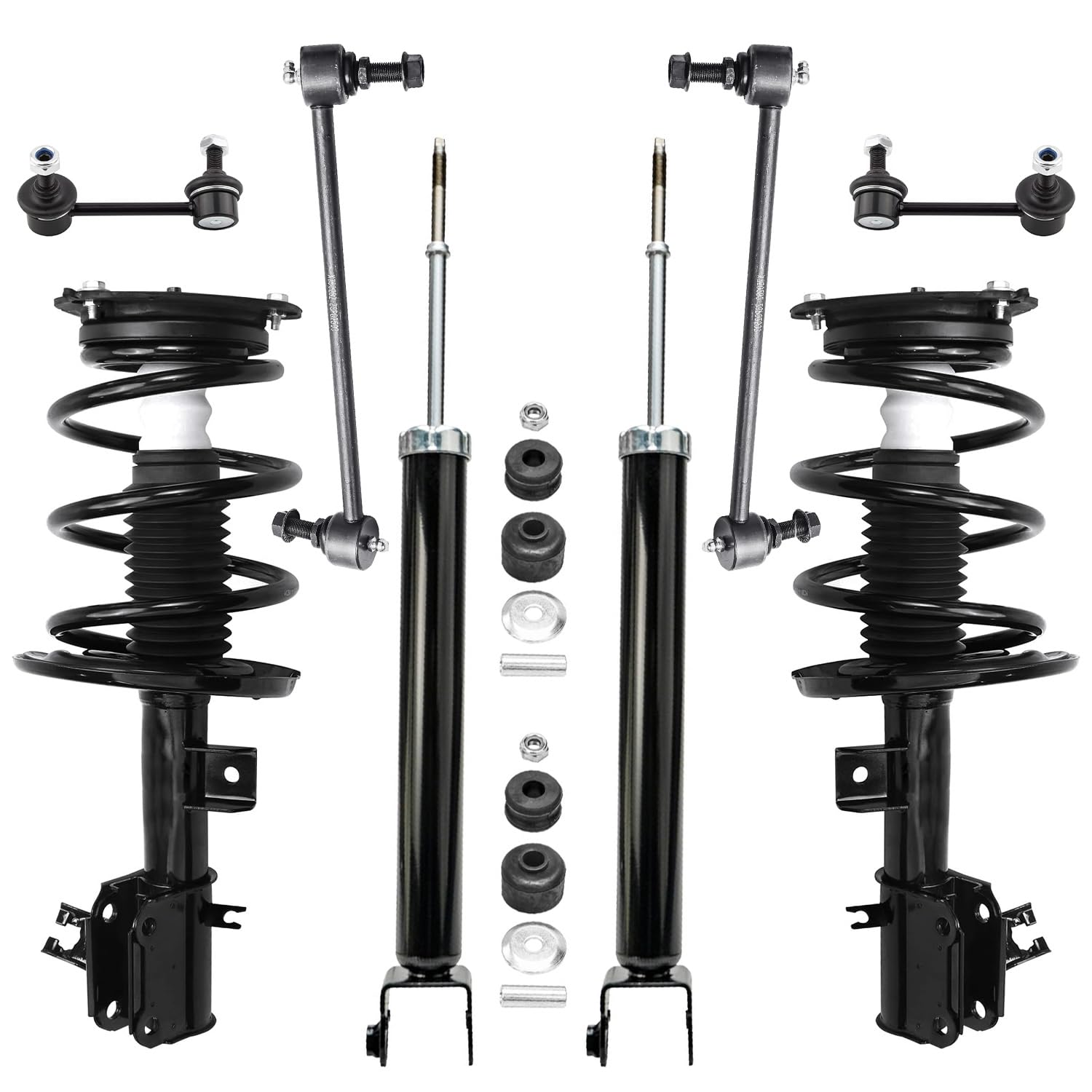 Detroit Axle - Front Struts Coil Spring Assembly Rear Shock Absorbers
