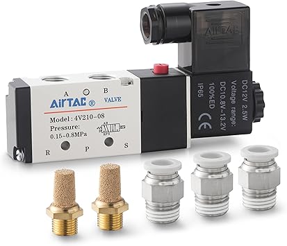 Solenoid Valve DC24V AirTAC 4V210-08 1/4"PT Pneumatic Air 2 Position 5 Way Electric Single Coil Pilot-Operated