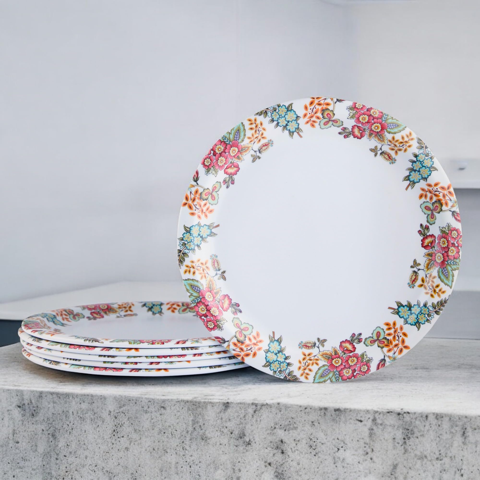 Mart MANTRAA -Melamine Dinner Plates. Round Full Serving Plate Set. Microwave Safe. for Breakfast, Snacks, Lunch 11 Inchs - 6 Pieces (Floral mat Finish) (B0DC68ZJ6Q) Amazon Price History, Amazon Price Tracker