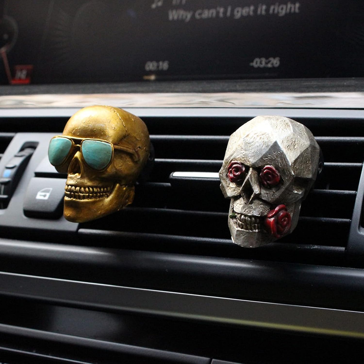 Fathers Day Skull Gifts from Daughter Son, Hippie Car Decor for Women Men Teens, Cool Things for Automotive Truck Vent Accessories, New Car Smell Air Fresheners Gothic Decorations Horror Witchy Gifts