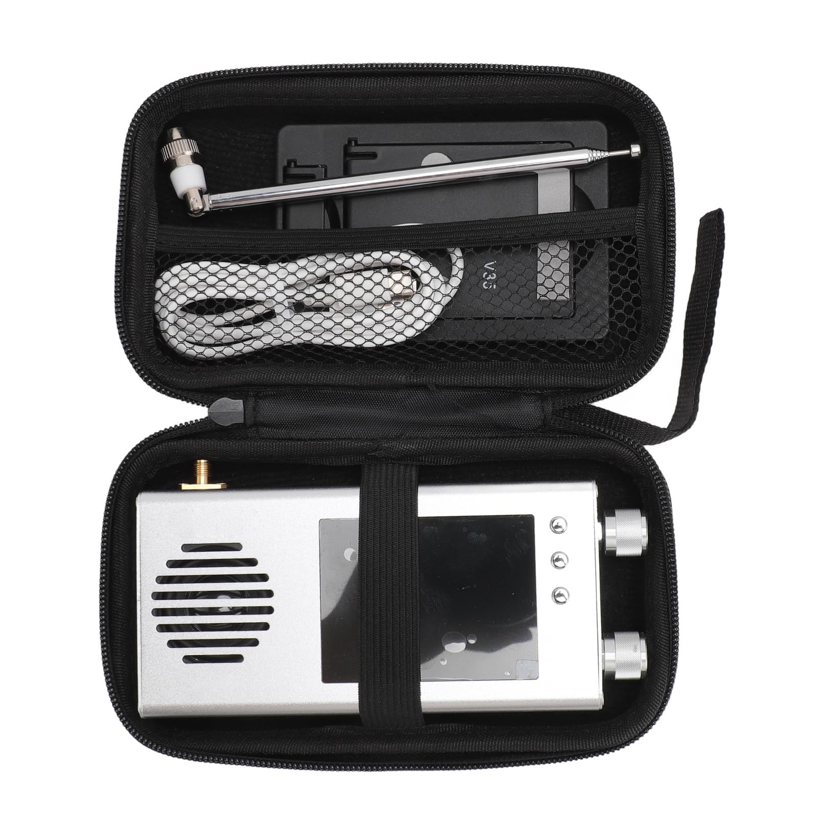 Luocute TEF6686 Tragbarer SSB-Kurzwellen-Radio Empfänger, 3,2-Zoll-LCD-Display Dual-Stereo-Lautsprecher 5000MAH AM FM SW CB VHF UHF WX AIR LW Vollband-Radio Empfänger (Silver)