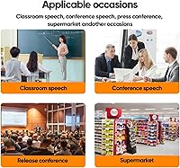 Vista 7 de W IN-MIX Sistema de micrófono inalámbrico UHF profesional, paquete de 2 con auriculares y micrófonos de solapa, rango de 100 pies, 30 canales