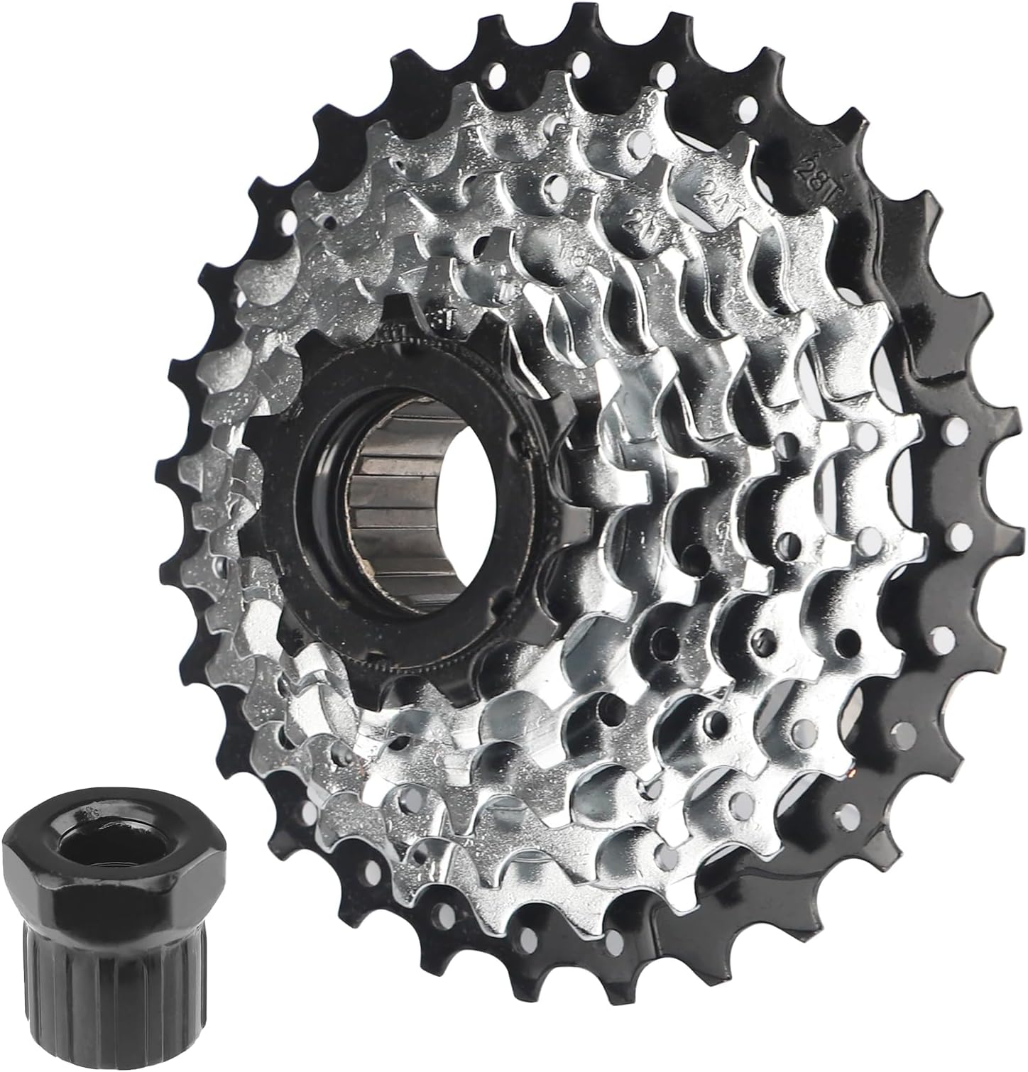 7/8 Speed E-Bike Freewheel 11-28 Teeth/11-32 Teeth Screw On Multiple Freewheel Threaded Type Freehub Replacement Parts