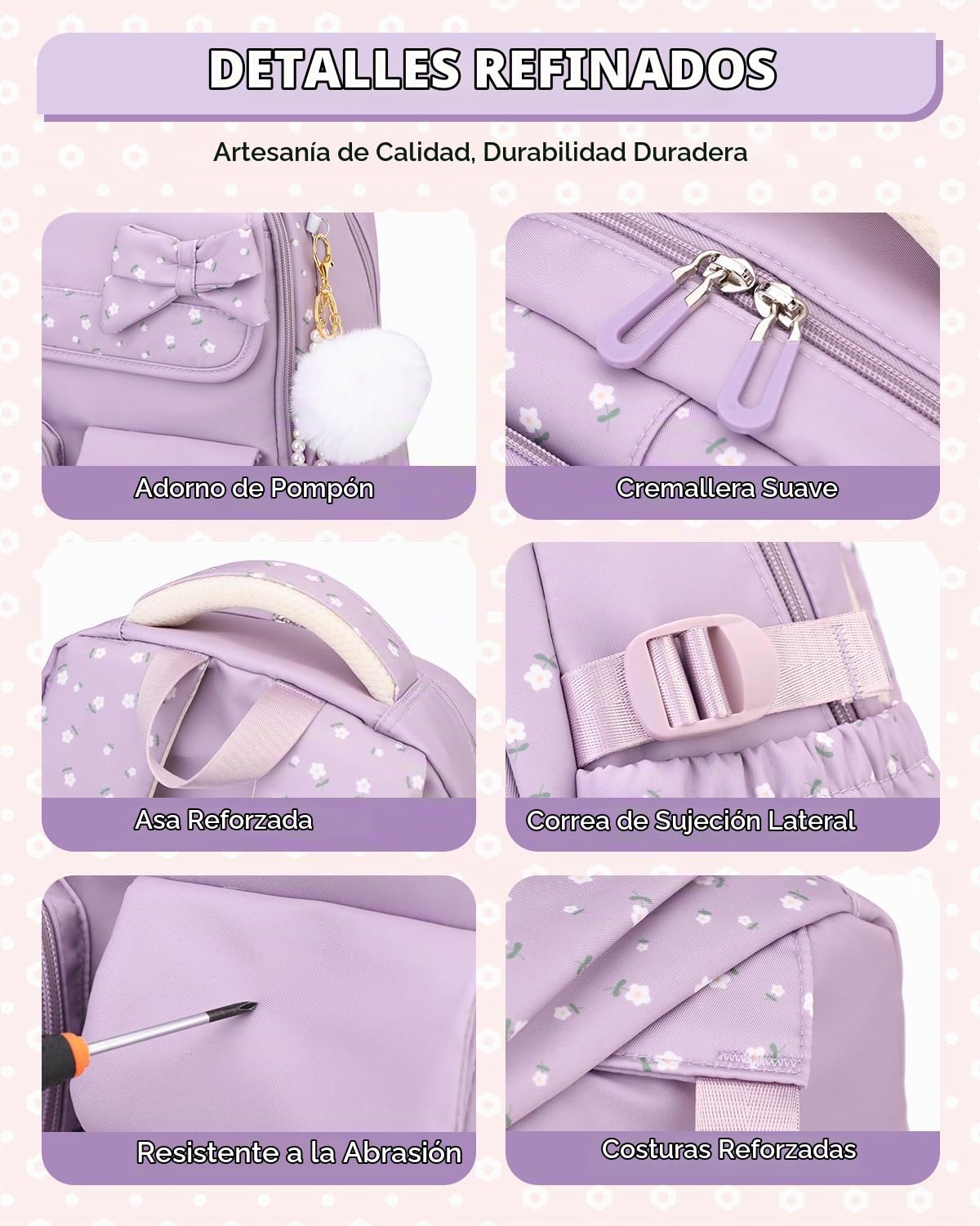 Tanou Mochilas Escolares 3 Piezas para Niñas y Adolescentes de 9 a 16 años