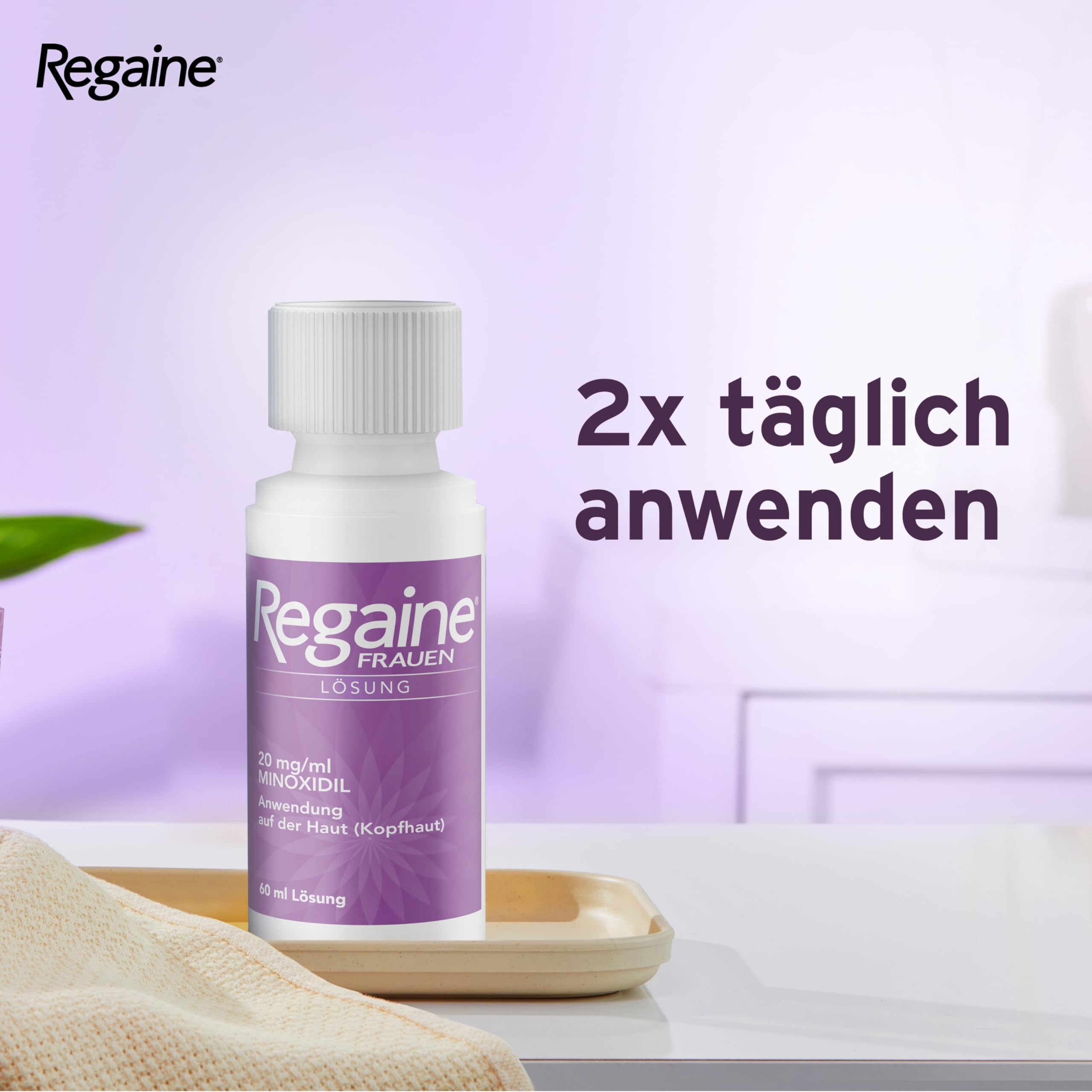 REGAINE Frauen Lösung: Mit 20 mg/ml Minoxidil bei erblich bedingtem Haarausfall, stoppt den erblich bedingten Haarausfall und regt neues Haarwachstum an, 6-Monats-Vorrat, 6 x 60 ml