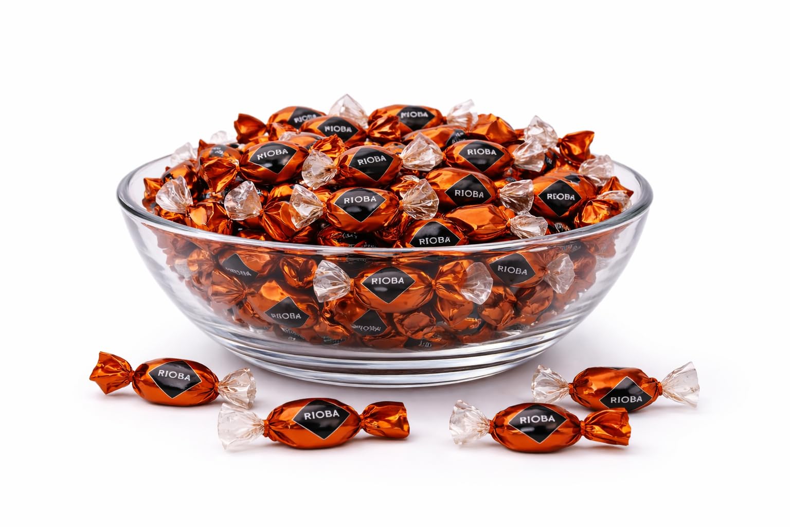 Bonbons d'Accueil Caramel Dur Rioba - 1,4 Kg mini-bonbons à offrir, restaurant, salle d'attente, conférence, Accueil Garage, concessionnaire auto