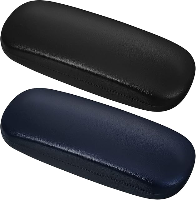 Yorgewd 2 Pack Hard Shell Glasses Case, Portable Eyeglasses Case for Women Men