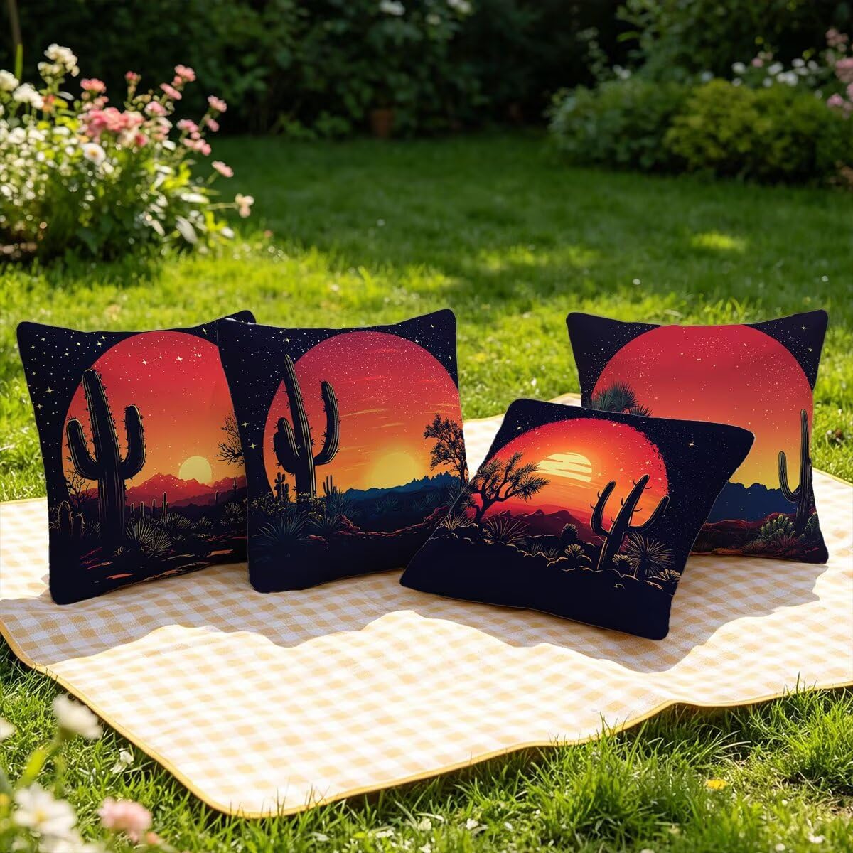 4 poszewki na poduszki na zewnątrz 80 x 80 cm, czarne, wodoodporne poszewki na poduszki o wymiarach 80 x 80 cm, czarne, dekoracyjne poszewki na poduszki na patio, ławkę, krzesło ogrodowe, G-99