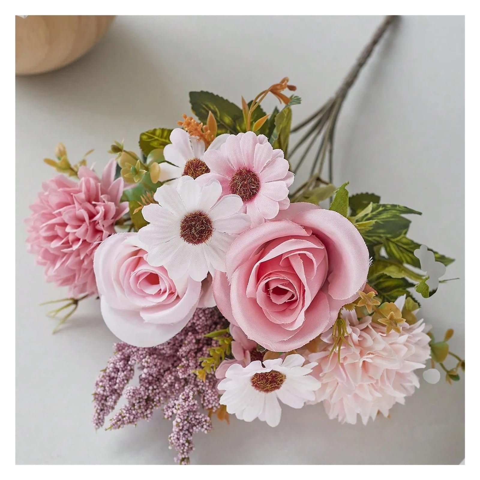LXLAEOANG Artificial Flower Branches 1/3pcs Artificial Flowers Fake Rose Bouquet Silk Daisy Dandelion(Pink,1pcs)