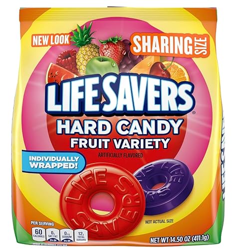 Lifesavers Fruit Variety - Caramelo duro de 10 sabores, bolsa de 14.5 onzas con adhesivo Exit 28 Bargains