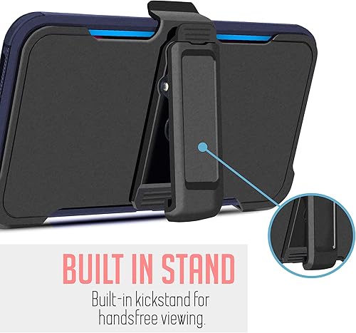 Miniatura 6 de Jackpotwireless T-Mobile REVVL 6 5G 6.52 pulgadas (2022) Funda con clip para cinturón, protección contra caídas de grado militar funda resistente