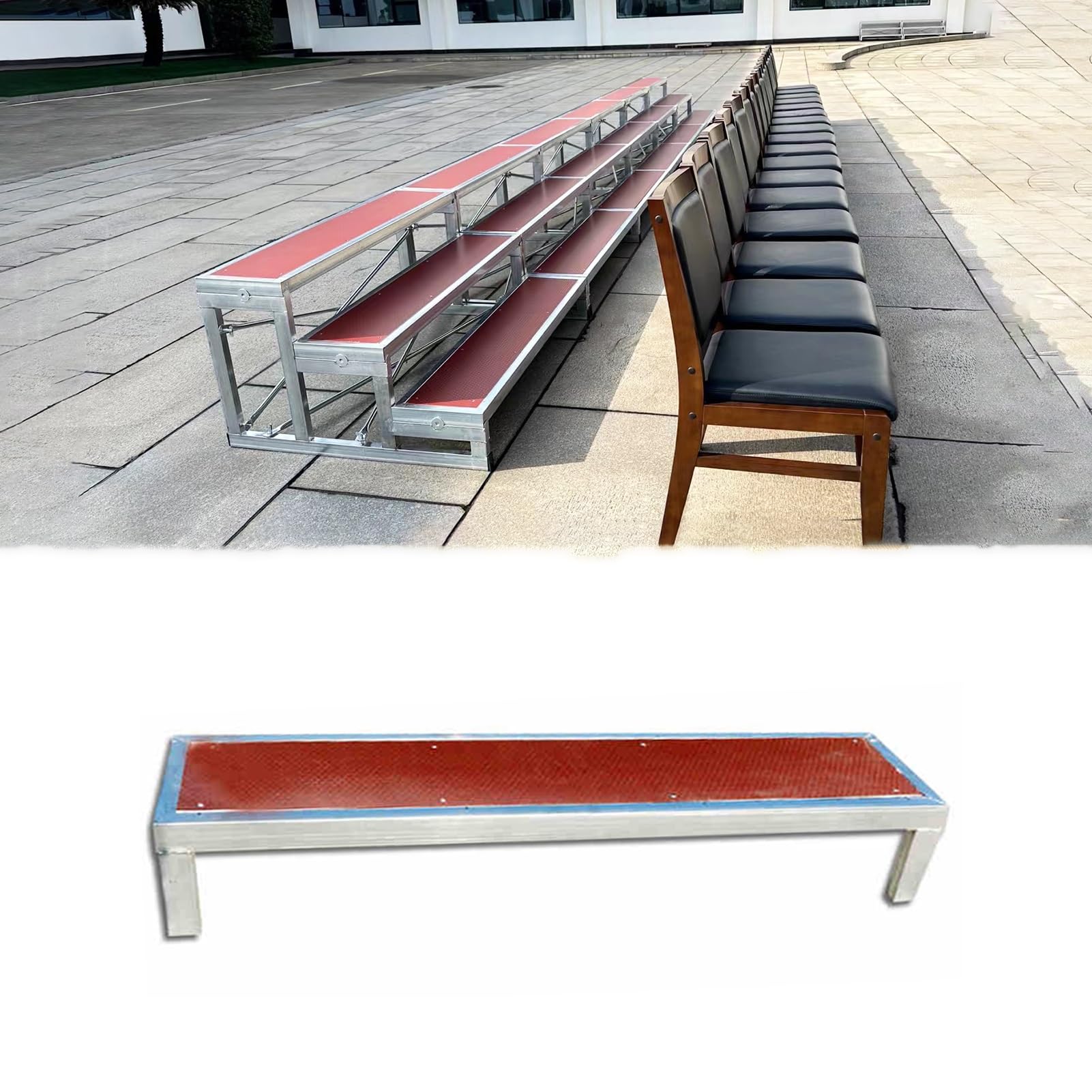 Piattaforma pieghevole per scale corali con superficie antiscivolo, piattaforma multilivello portatile per eventi e performance