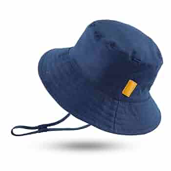 Uniyoung Baby Girls Sun Hat Toddler Kids Floral Summer Wide Brim UV Protection Beach Cap Outdoor Cotton Bucket Sunhat Adjustable Chin Strap